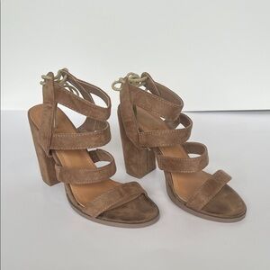 Lulu's Mocha Brown Strappy Block Heels